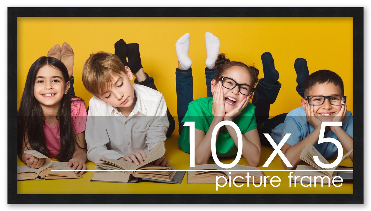 Panoramic Minimalist Black Picture Frame - UV Acrylic, Foam Board Backing, Hanging Hardware